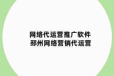 网络代运营推广软件 邳州网络营销代运营